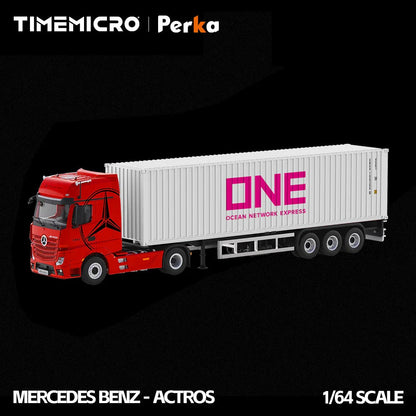 Time Micro 1:64 Mercedes-Benz Actros Container Truck | ONE & CMA CGM Variants | Diecast Model | 2 Colour Variants