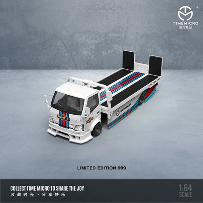 Time Micro 1:64 H300 Flatbed Transport Trailer – Martini Racing Livery | Premium Diecast Car Carrier