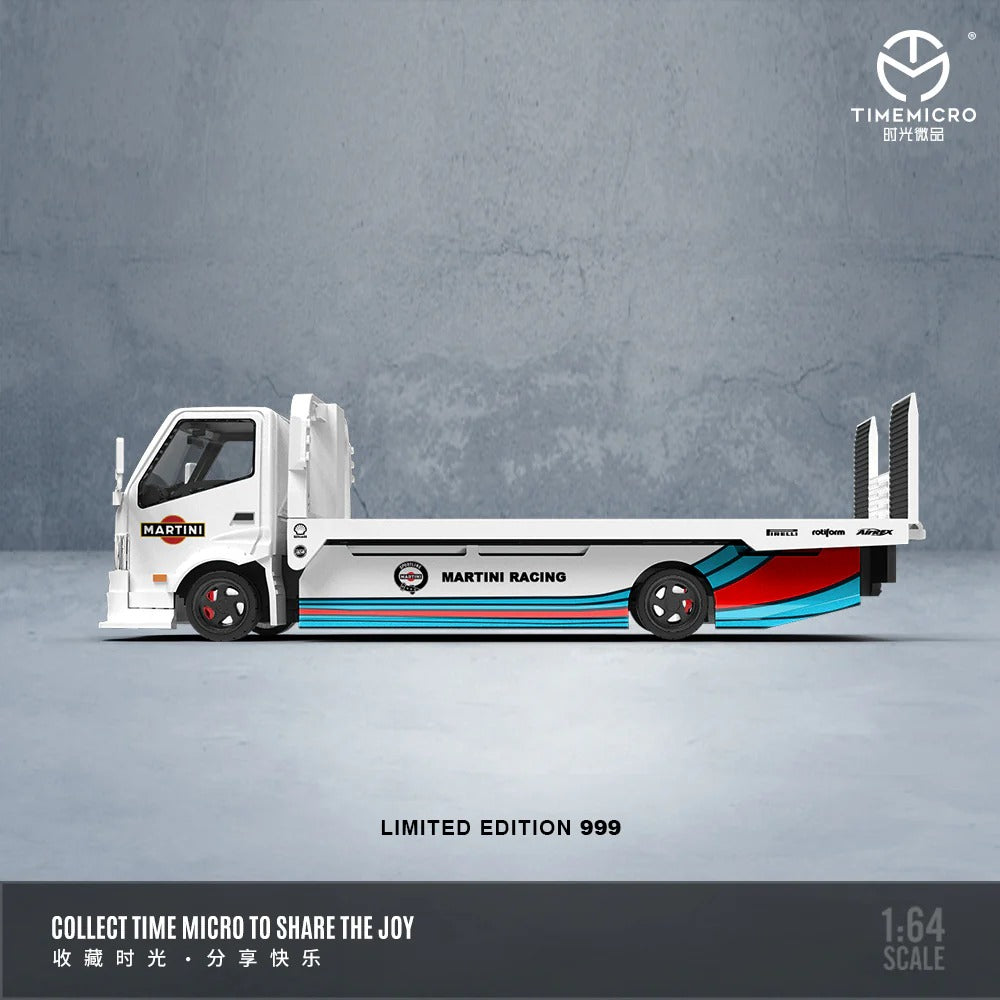 Time Micro 1:64 H300 Flatbed Transport Trailer – Martini Racing Livery | Premium Diecast Car Carrier