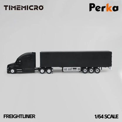 Time Micro × Perka 1:64 Freightliner Container Truck Black | Diecast Model Truck