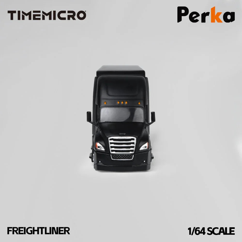 Time Micro × Perka 1:64 Freightliner Container Truck Black | Diecast Model Truck