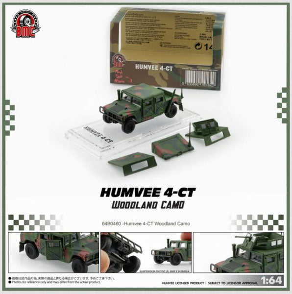 BMC Creations 1:64 HUMVEE 4-CT Military Vehicle Diecast Model | Premium Military Collectible with Accessories | Two Variants