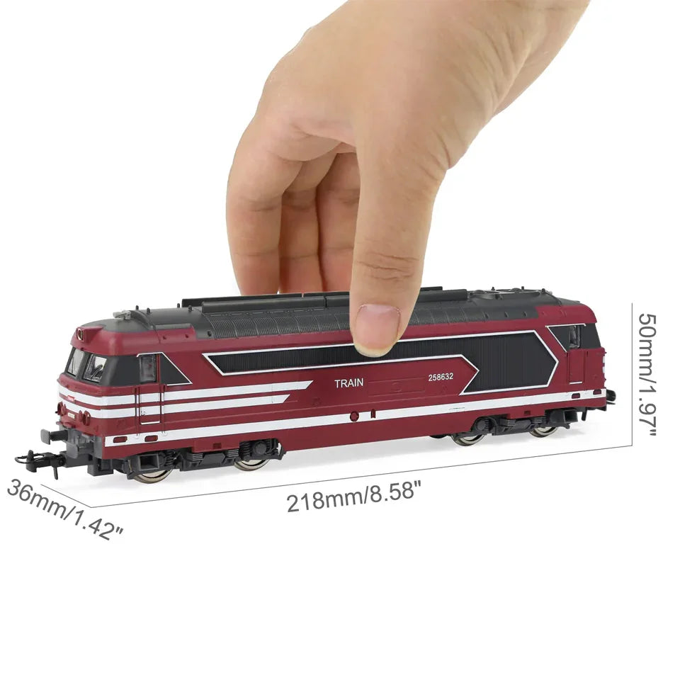 HANFIY 67000 HO Scale Blue Power Train Locomotive – Realistic Railway Engine Model 1:87 - Red