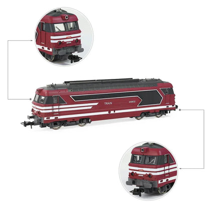HANFIY 67000 HO Scale Blue Power Train Locomotive – Realistic Railway Engine Model 1:87 - Red