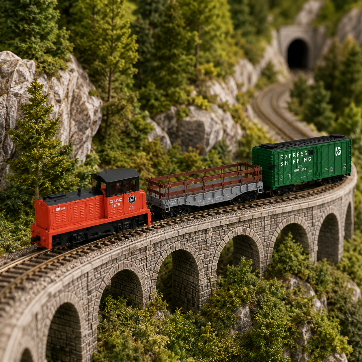 HANFIY 66110A - DDT DIESEL SET - HO Scale 1:87 Electric Train Set with Metal Circular Track & Controller –  Railway Model Kit (100cm Loop)