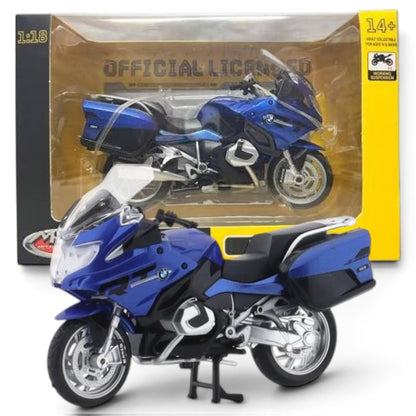 MSZ 1:18 BMW R1250 RT Licensed Diecast Model Bike – Red/Blue Variant