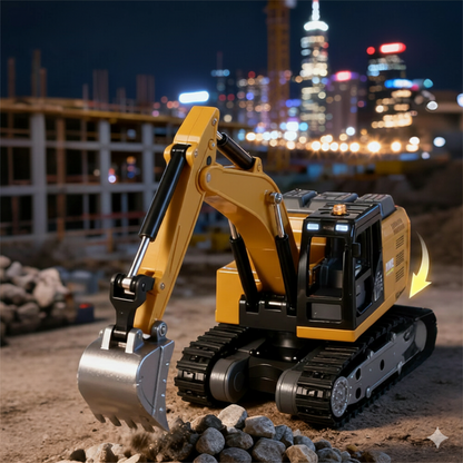 TRASPED HG4-413 1:64 Scale Mini RC Excavator | Alloy Bucket | 270° Rotation | App Control | Lights & Sound