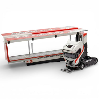 Maxwell 1:64 Scania S730 World Enclosed Double Deck Truck – Metal Diecast Collectible Model