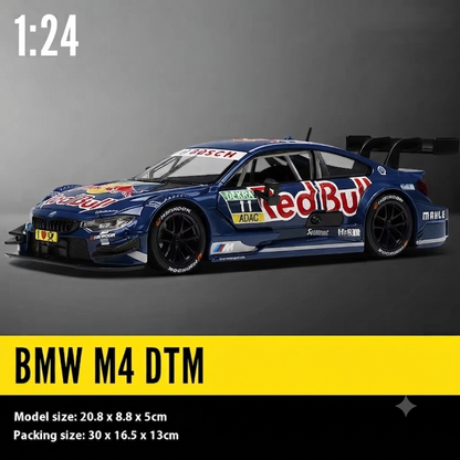 MSZ 1:24 BMW M4 DTM #11 Red Bull Livery Die-Cast Model Race Car with Openable Doors & Pull-Back Action