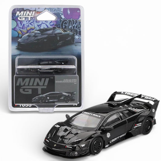 Mini GT 1:64 Lamborghini LB-Silhouette WORKS Murciélago GT Evo Black | Liberty Walk Diecast (Blister Pack)