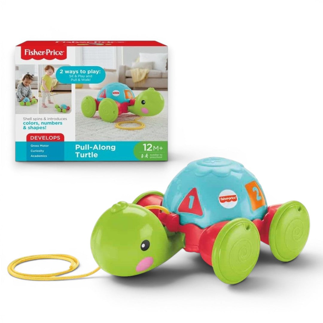 Fisher-Price Pull-Along Turtle Toddler Toy | Shape Sorting, Pull & Walk Activity Toy | Educational Learning Toy for Babies 12 Months+