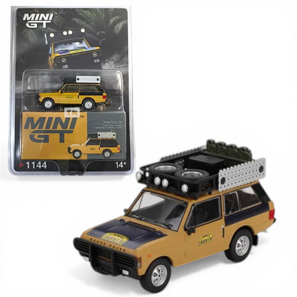 Mini GT 1:64 Blister Pack Range Rover 1981 Camel Trophy Sumatra Winner C. Swoboda & K. Mentel LHD Diecast Model Car (#1144)