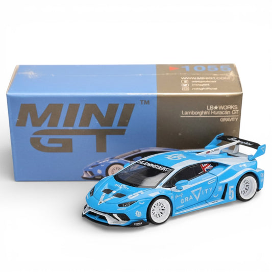 Mini GT 1:64 Lamborghini LB★WORKS Huracán GT GRAVITY – Racing Blue | Premium Diecast Model (MGT01055)