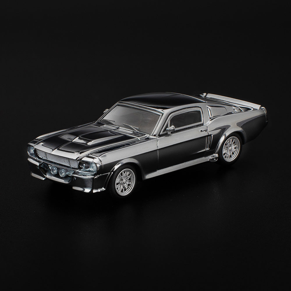POP RACE 1:64 Shelby Mustang GT500 Chrome Silver PR64-312 | Official Licensed Diecast Model Car | BGX