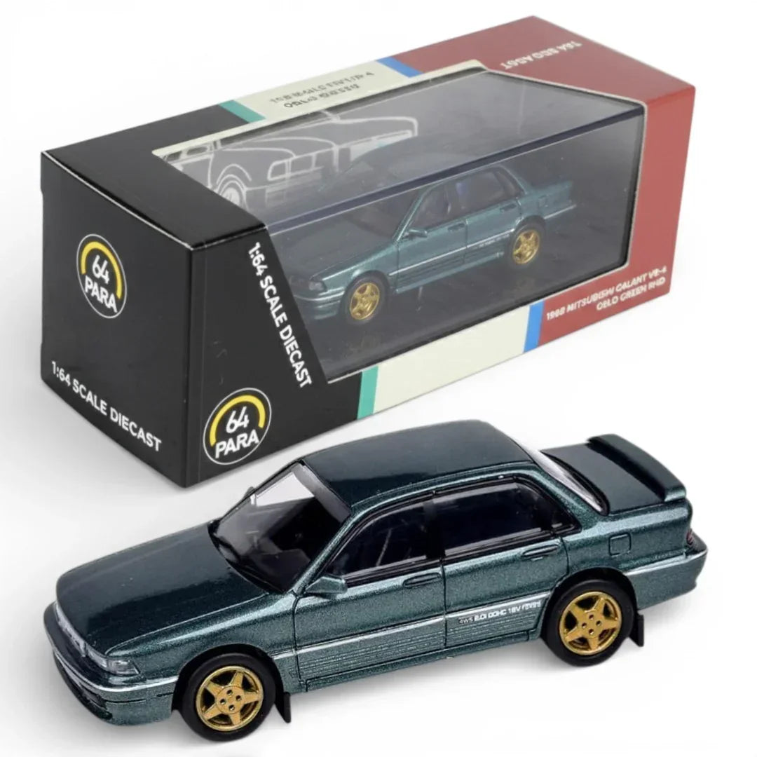 PARA64 1:64 Scale Japanese Classic 1988 Mitsubishi Galant Diecast Model Car – Metallic Green Collector Edition