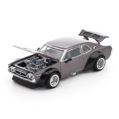 POP RACE 1:64 Nissan Laurel C130 Metallic Grey PR64-304 | Official Licensed Diecast Model Car | BGX