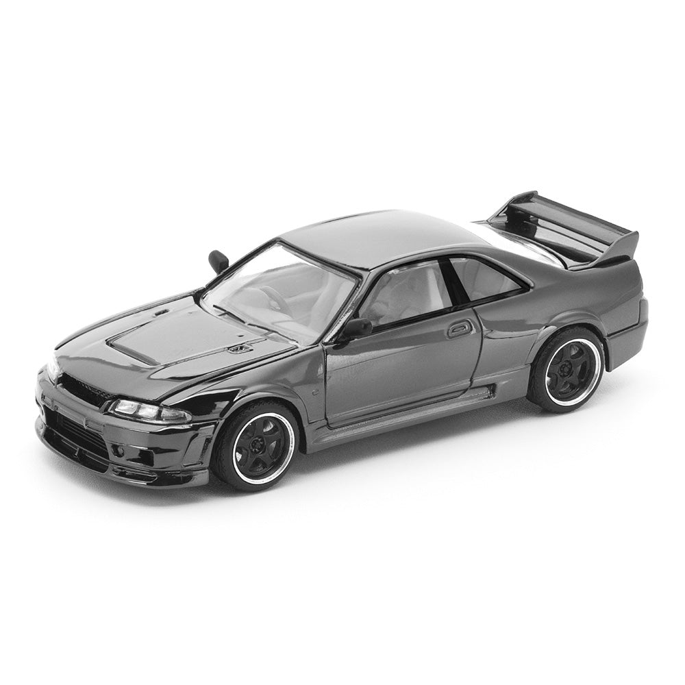 POP RACE 1:64 GT-R R33 400R The Dark Chrome Series 003 Diecast Model Car | Premium Collectible | BGX