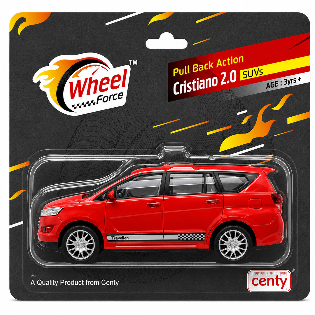 Centy Wheel Force Cristiano 2.0 Pull Back Action SUV Toy Car for Kids | Die-Cast Mini MPV | Assorted Colours | BGX