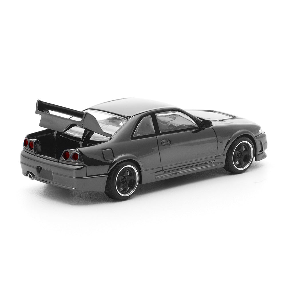 POP RACE 1:64 GT-R R33 400R The Dark Chrome Series 003 Diecast Model Car | Premium Collectible | BGX