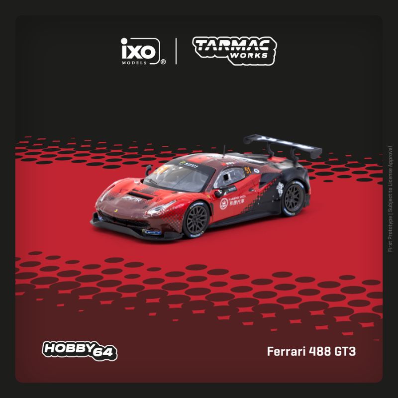 Tarmac Works 1:64 Ferrari 488 GT3 Macau GT Cup 2022 Chen Weian Harmony Racing Diecast Model Car (T64-072-22MGP51)