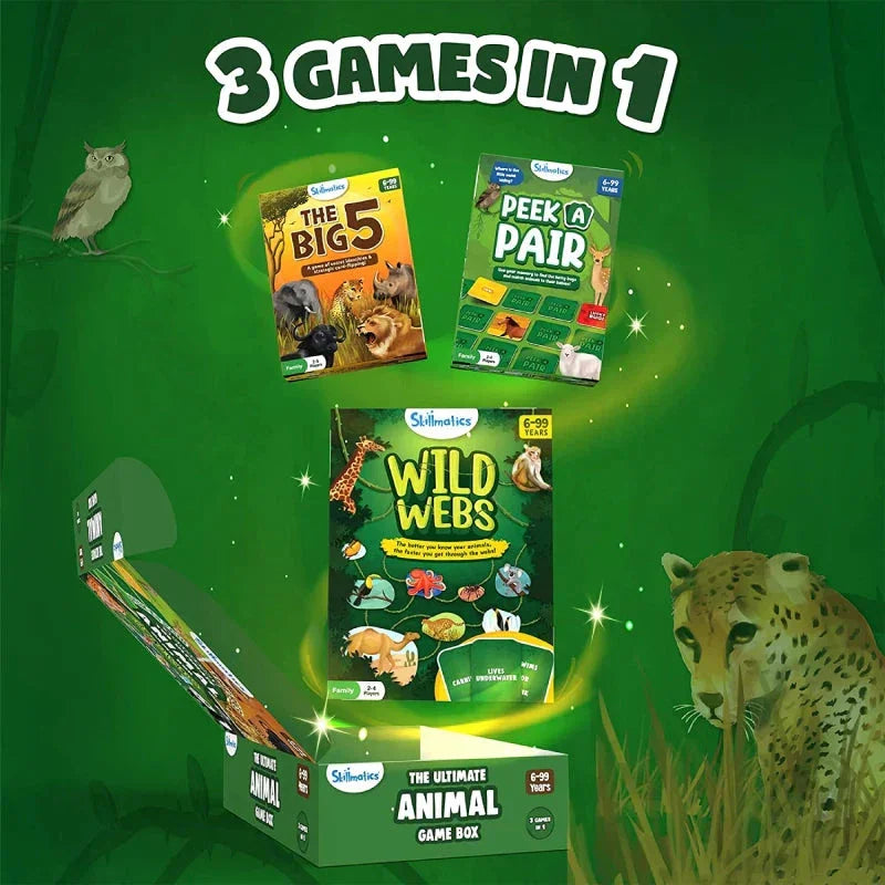 Skillmatics Board Game - Skillmatics 3in1 The Ultimate Animal Game Box Board Games For Ages 6 And Up for kids