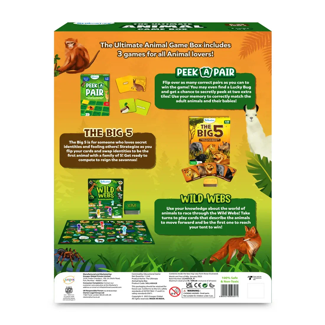 Skillmatics Board Game - Skillmatics 3in1 The Ultimate Animal Game Box Board Games For Ages 6 And Up for kids