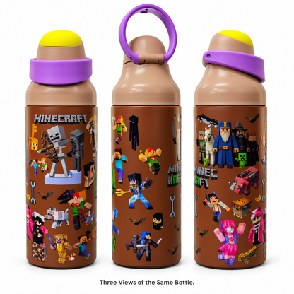 Minecraft Skeleton 710ml Insulated Water Bottle with Straw & Carry Loop