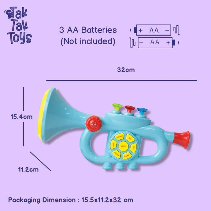Nubo Tiny Tunes Trumpet Musical Toy for Kids – Blow & Play Musical Instrument with Colorful Keys | Early Learning Music Toy for Toddlers