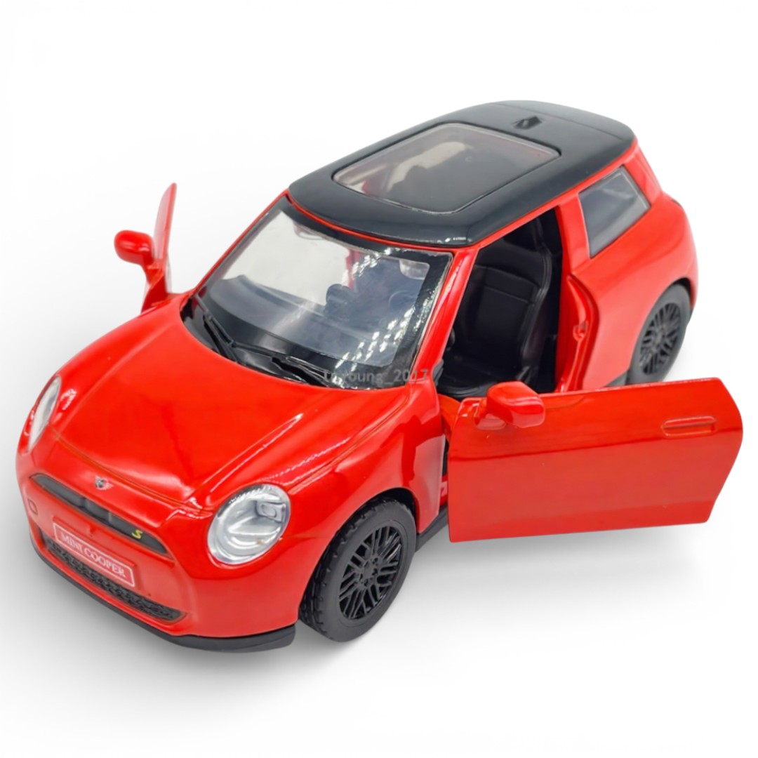MSZ 1:34 Mini Cooper Die-Cast Model Car – Red| Pull Back, Openable Doors (67745)