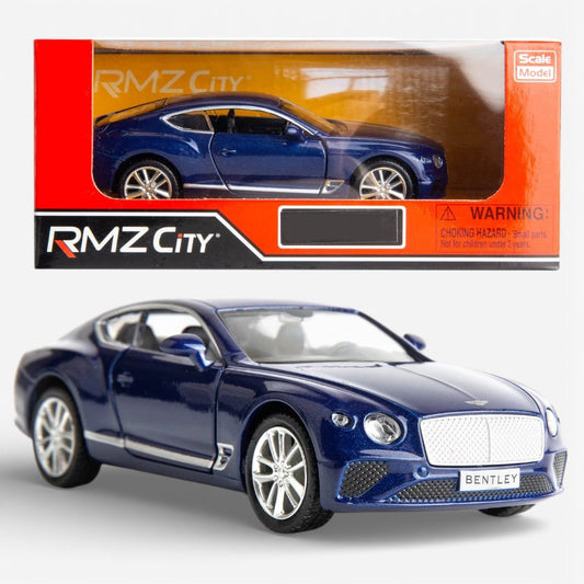 RMZ City 1:36 Bentley Continental GT Diecast Model Car – Opening Doors, Metal Body Luxury Coupe (Red & Blue Variants)