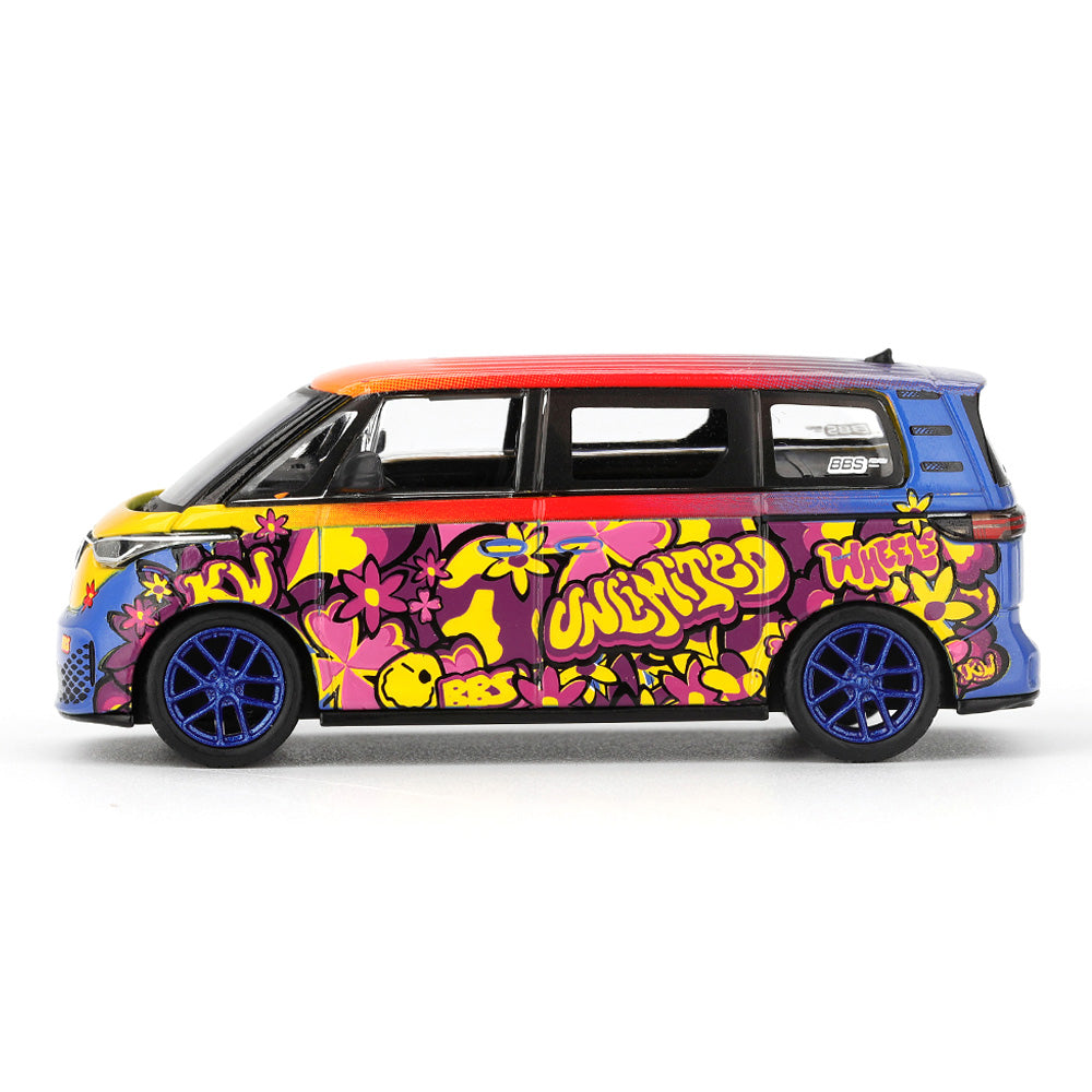 MINI GT 1:64 (Blister Pack) Volkswagen ID. Buzz KW/BBS Unscripted Custom Livery Die-Cast Model Van #1159