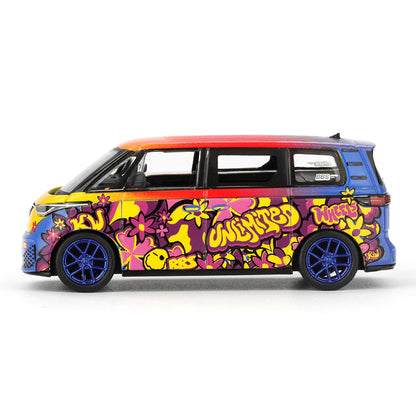 MINI GT 1:64 (Blister Pack) Volkswagen ID. Buzz KW/BBS Unscripted Custom Livery Die-Cast Model Van #1159