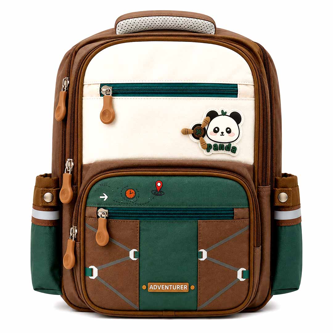 Panda Adventurer Kids School Backpack 16 Inch (40 cm) | Ergonomic Travel & School Bag with Chest Strap