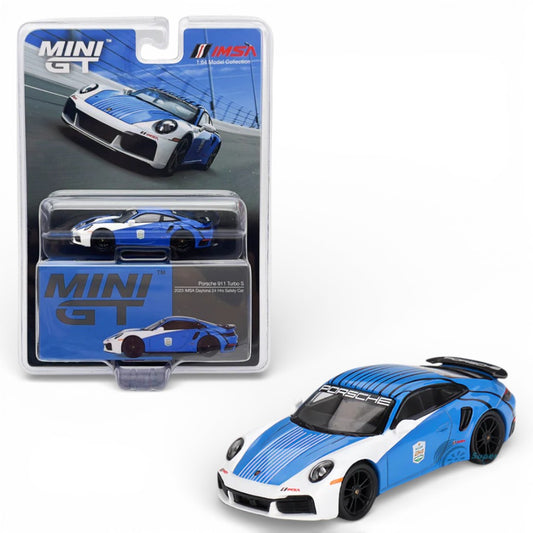 Mini GT 1:64 Porsche 911 Turbo S Safety Car – 2023 IMSA Daytona 24 Hours #735 Diecast Model (Blister Pack)
