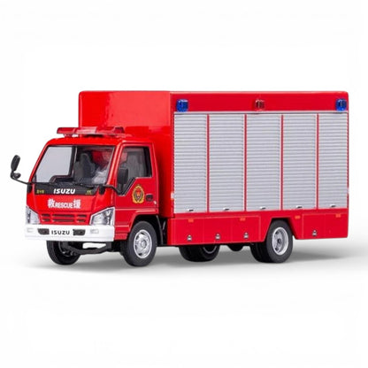GCD 1:64 Red Rescue Fire Engine Van Truck Diecast Model | Premium Alloy Metal Fire Truck