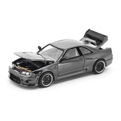 POP RACE 1:64 GT-R R33 400R The Dark Chrome Series 003 Diecast Model Car | Premium Collectible | BGX