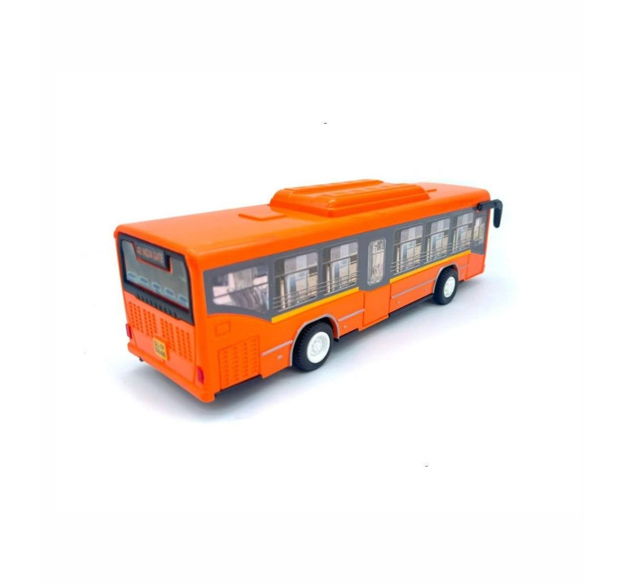 Centy Toys Public Commuters Pull Back Action Low Floor Bus Orange | Friction Powered City Bus Toy | 3+ Years
