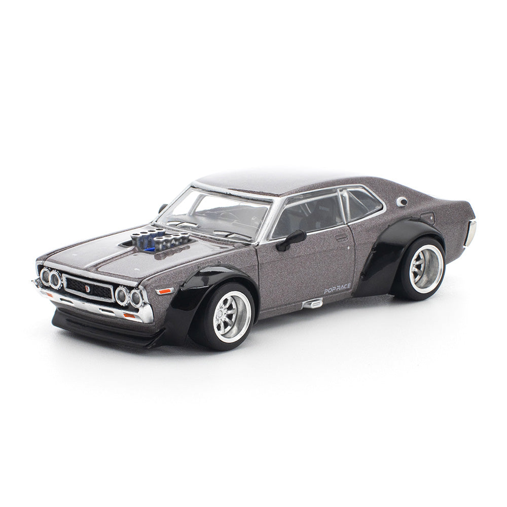 POP RACE 1:64 Nissan Laurel C130 Metallic Grey PR64-304 | Official Licensed Diecast Model Car | BGX