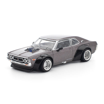 POP RACE 1:64 Nissan Laurel C130 Metallic Grey PR64-304 | Official Licensed Diecast Model Car | BGX