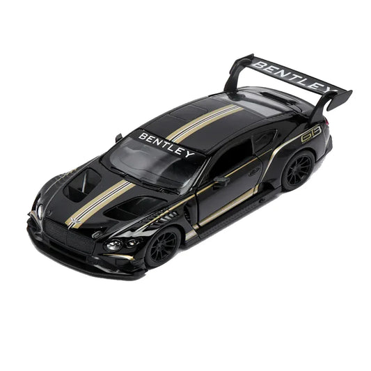 KiNSMART 2018 Bentley Continental GT3 – 1:38 Scale Die-Cast Model Car – Pullback Action Collectible - Black - Jaiman Toys