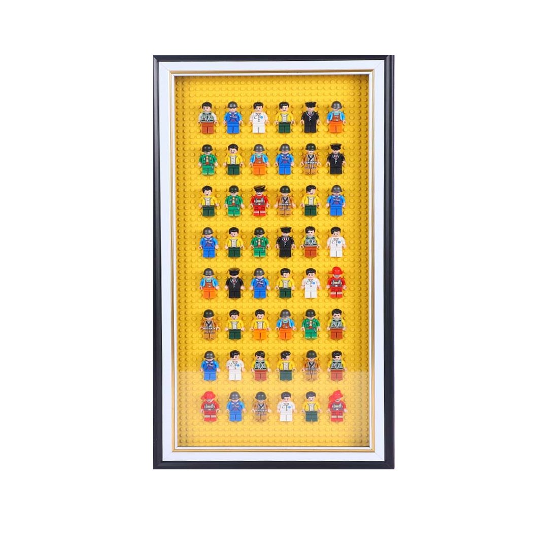 Building Memories: A  Decorative Frame for 48 Mini Figures on Yellow Baseplate