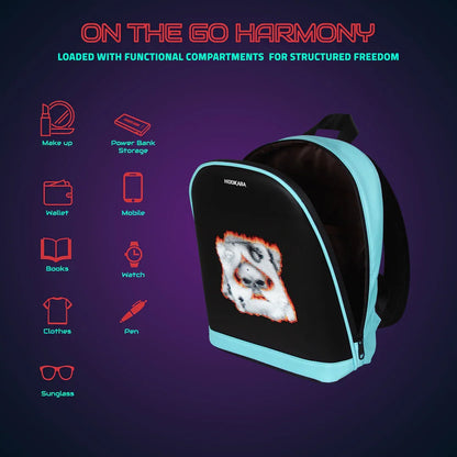 Hookaba Bold Bling Bag – LED Light-Up Fashion Backpack | Hard Shell | Waterproof | Statement Style - Black - Jaiman Toys