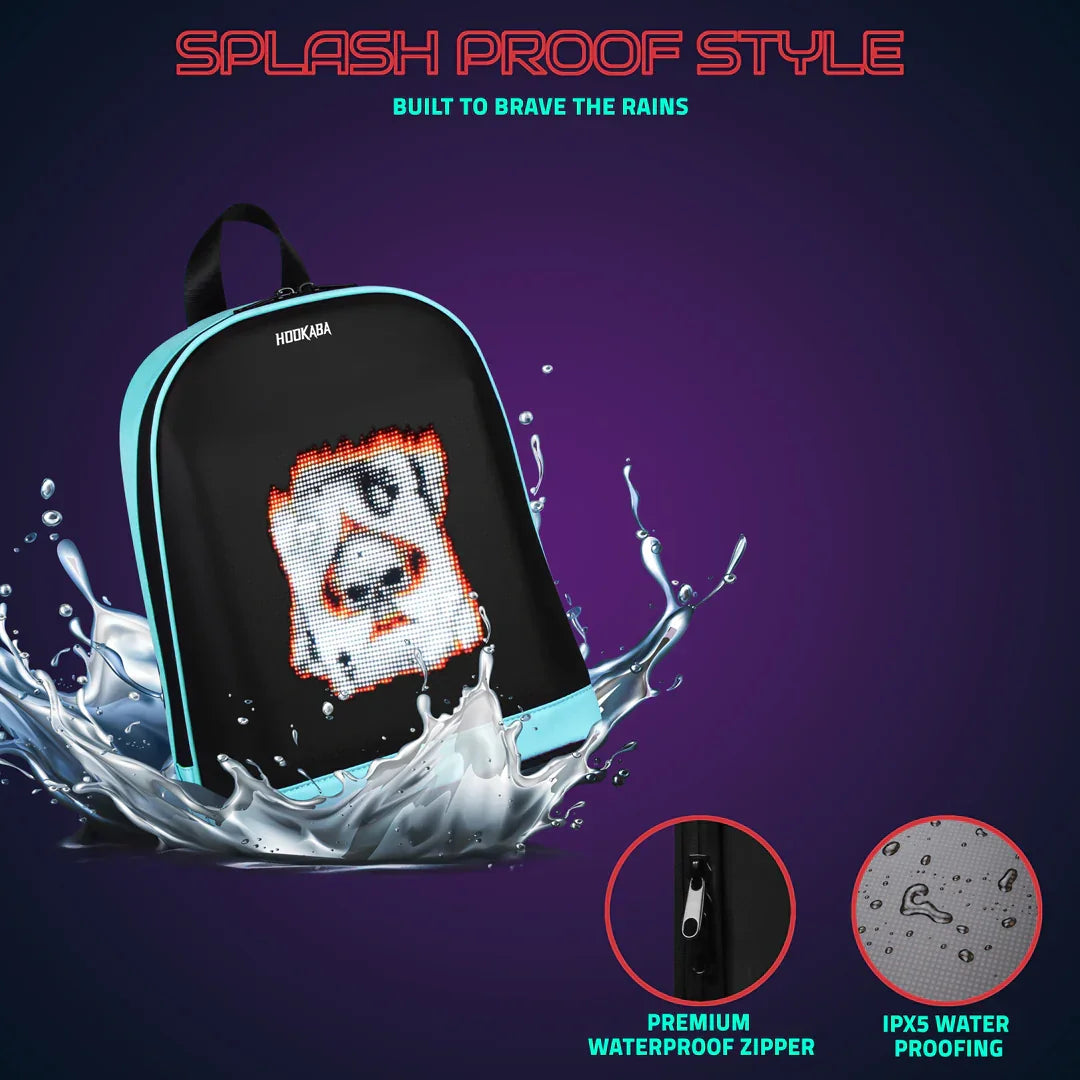 Hookaba Bold Bling Bag – LED Light-Up Fashion Backpack | Hard Shell | Waterproof | Statement Style - Black - Jaiman Toys