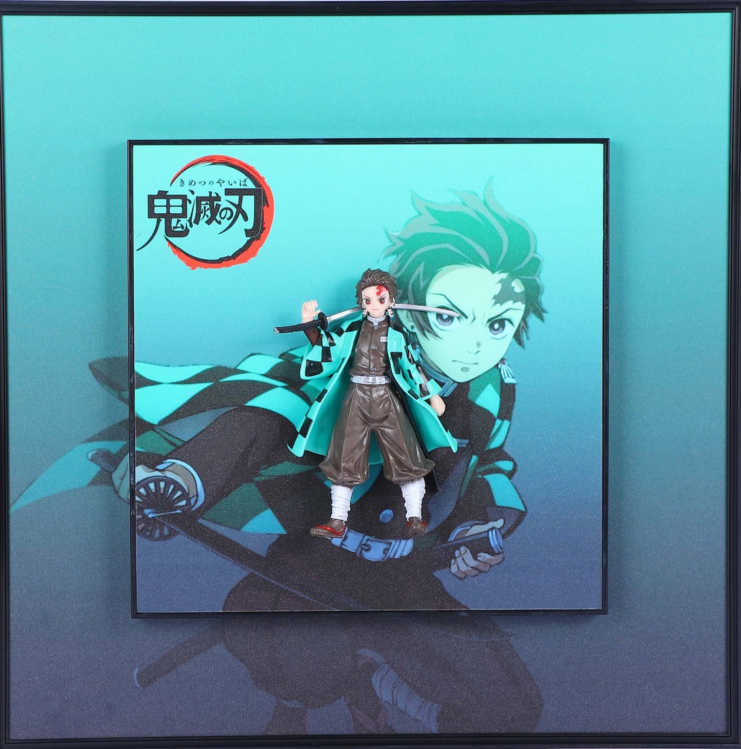 Tanjiro's Valor: Demon Slayer Kimetsu No Yaiba Action Figure Decorative Wall Frame