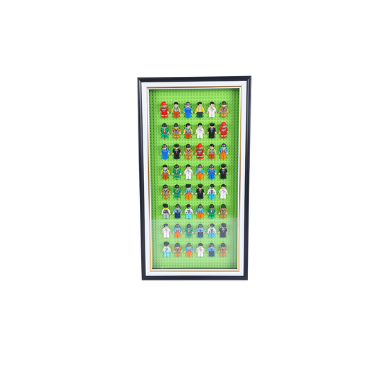 Building Memories:  48 Mini Figure yellow base plate Decorative Wall Frame