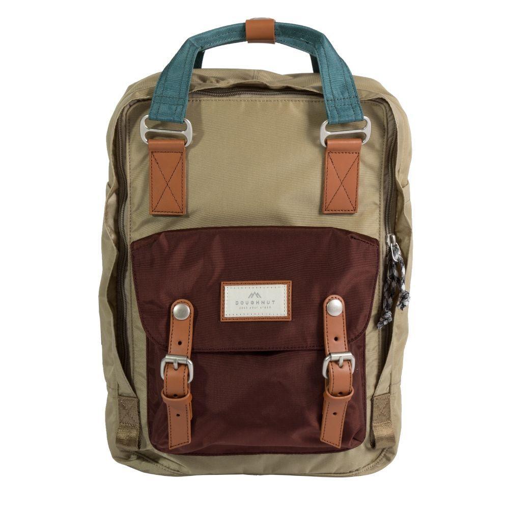 Doughnut Macaroon Glossy Backpack – Beige x Maroon (D010GB-1199-F) | 16L Water-Resistant Urban Bag - Jaiman Toys