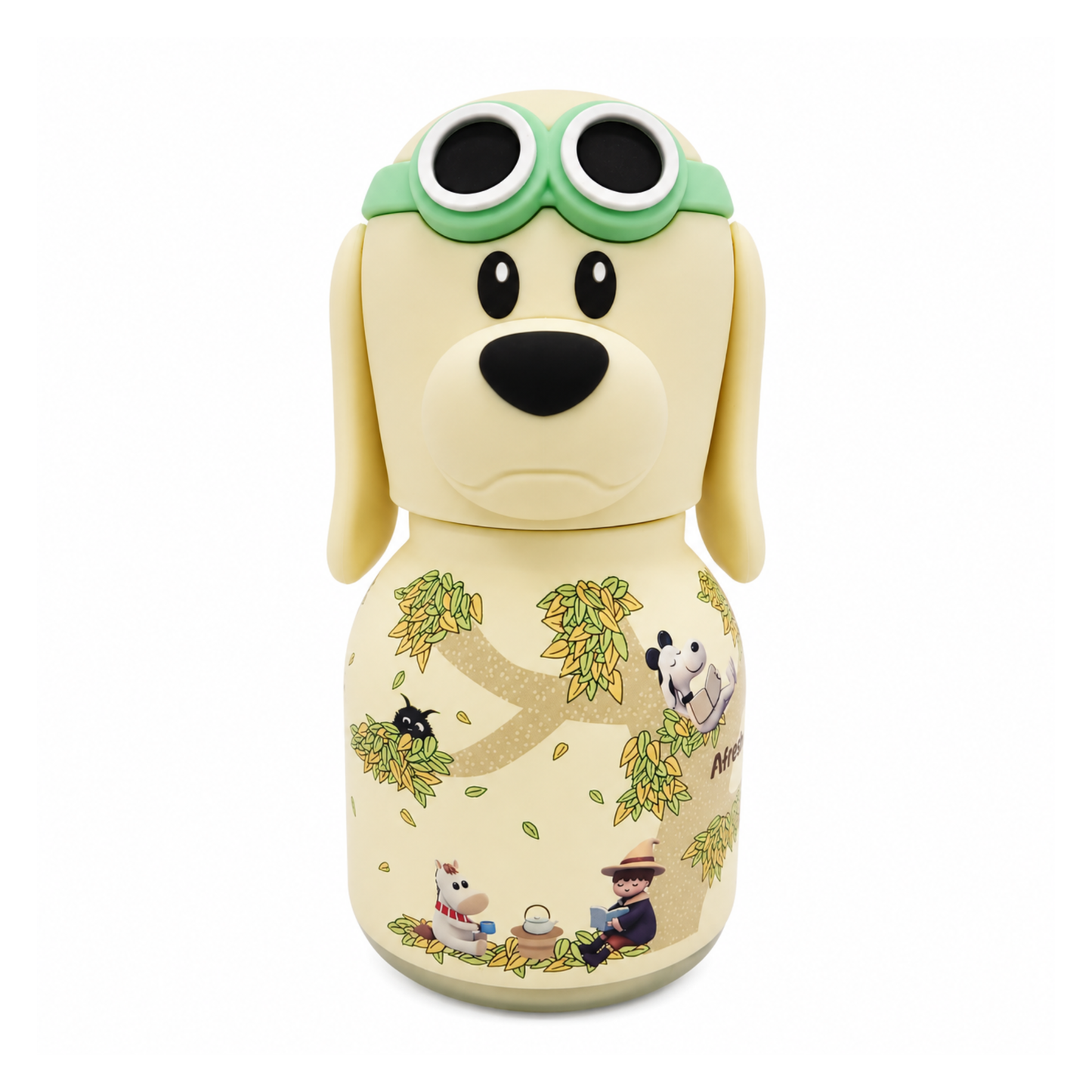 Afresh365 200ml Kids Stainless Steel Vacuum Insulated Straw Bottle with Cute Character Lid, Flexible Silicone Sipper, Leak-Proof Design & Hot & Cold Water Bottle Perfect Birthday Gift for Boys & Girls