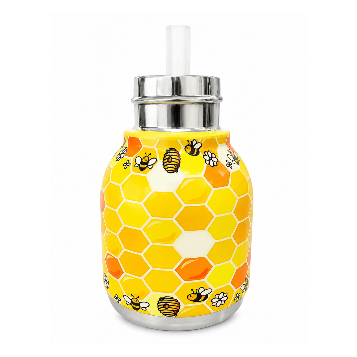 Afresh 200ml Vacuum Cup Stainless Steel Water Bottle – Yellow Kids Water Bottle with Cute Character Design, Insulated Drinking Cup for School, Travel & Everyday Use