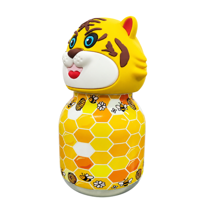 Afresh 200ml Vacuum Insulated Stainless Steel Water Bottle for Kids – Yellow Tiger Character Design, Cute Kids Drinking Cup with Straw, Hot & Cold Beverage Bottle for School, Travel & Everyday Use