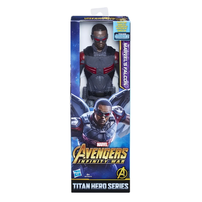 (Box Damage) Hasbro Marvel Avengers Falcon Action Figure 29 cm | Marvel Infinity War Titan Hero Series Superhero Toy | Falcon Collectible Figure with Power FX Compatible Feature | Avengers Character Toy for Kids & Collectors